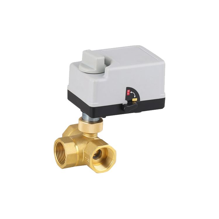 GJ-1909 3 Way motorized ball valve with manual